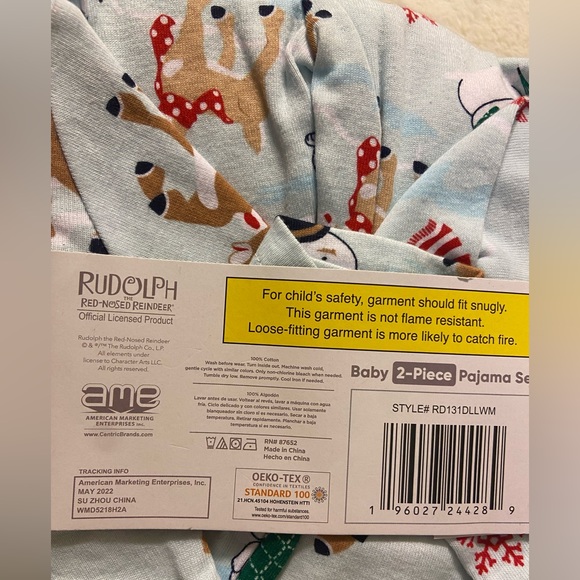NWT! Rudolph The red nose reindeer Christmas toddler girl pajamas size 18months - Picture 3 of 4